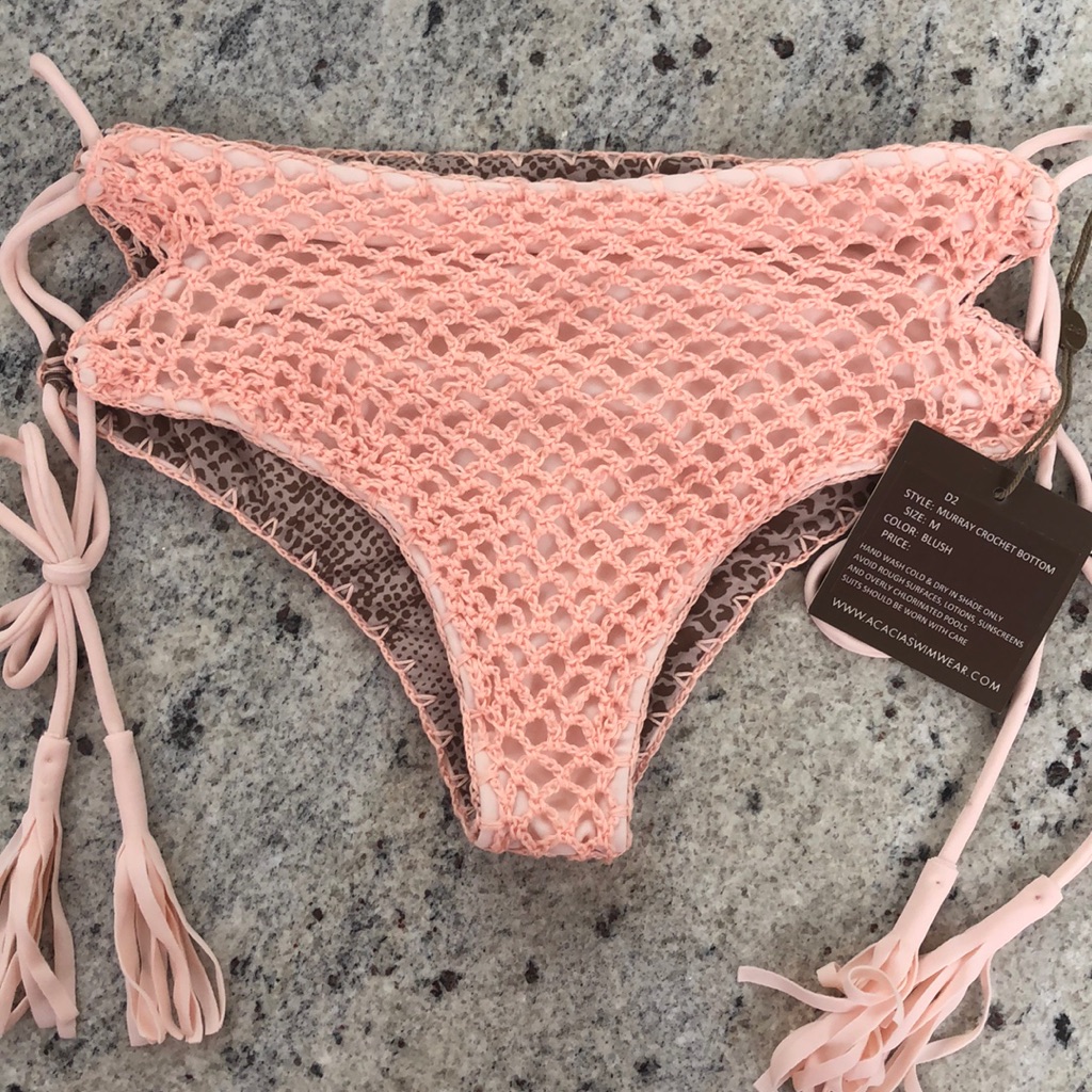 Acacia Blush Murray Crochet Bikini Bottoms M